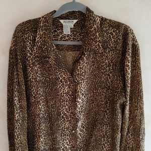 Alison Taylor Cheetah print Silk Blouse.Size M